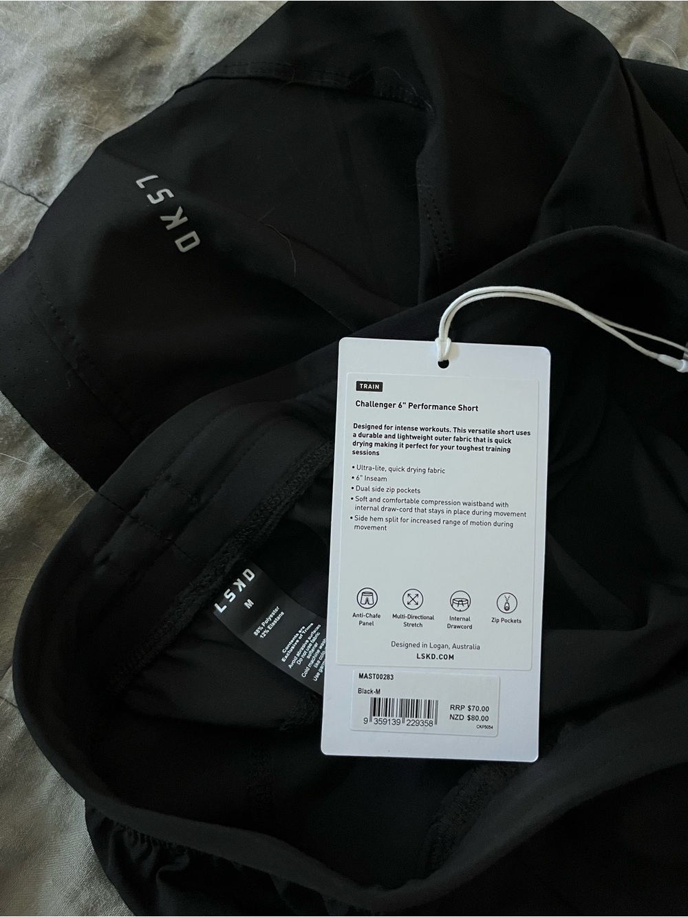 LSKD Men's Athletic Shorts - Black - Picture 3 of 3